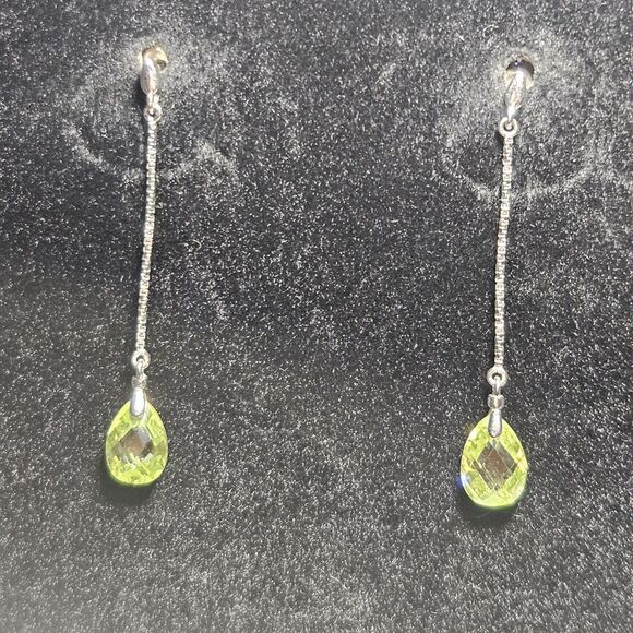 **Sale** Vintage Prime Art & Jewel Sterling Silver Dangling Yellow Green Faceted - Picture 4 of 15